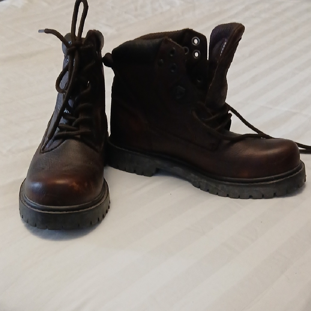 Bass Men's Dark Brown Leather Lace-Up Waterproof Boots 9